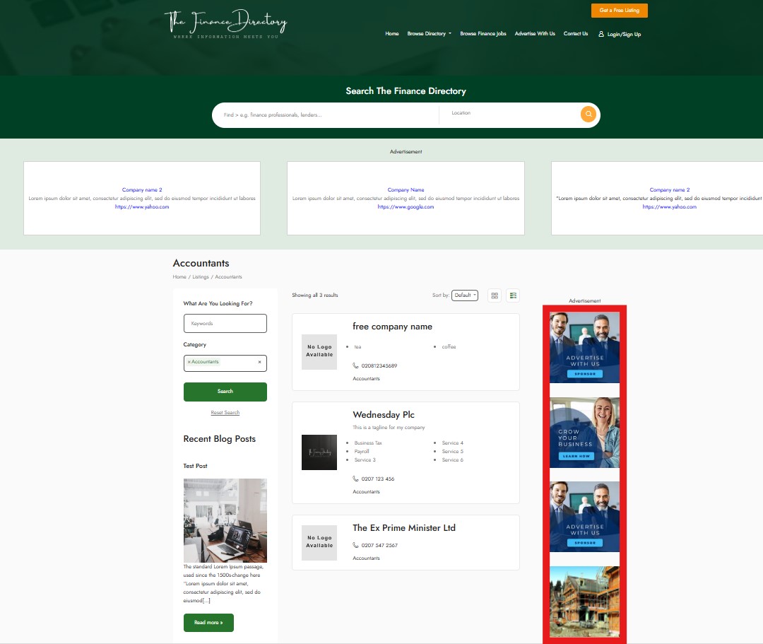 Category Banner Ad Right